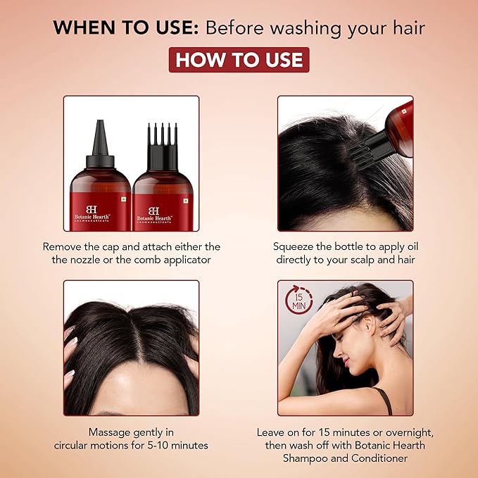 Botanic Hearth Hair Oil for Hair Growth & Home Hair Perm Kit | Strengthening Dry, Frizzy, Damaged Hair & Scalp Treatment | Korean Ginseng Hair Oil – 6.7 Fl Oz