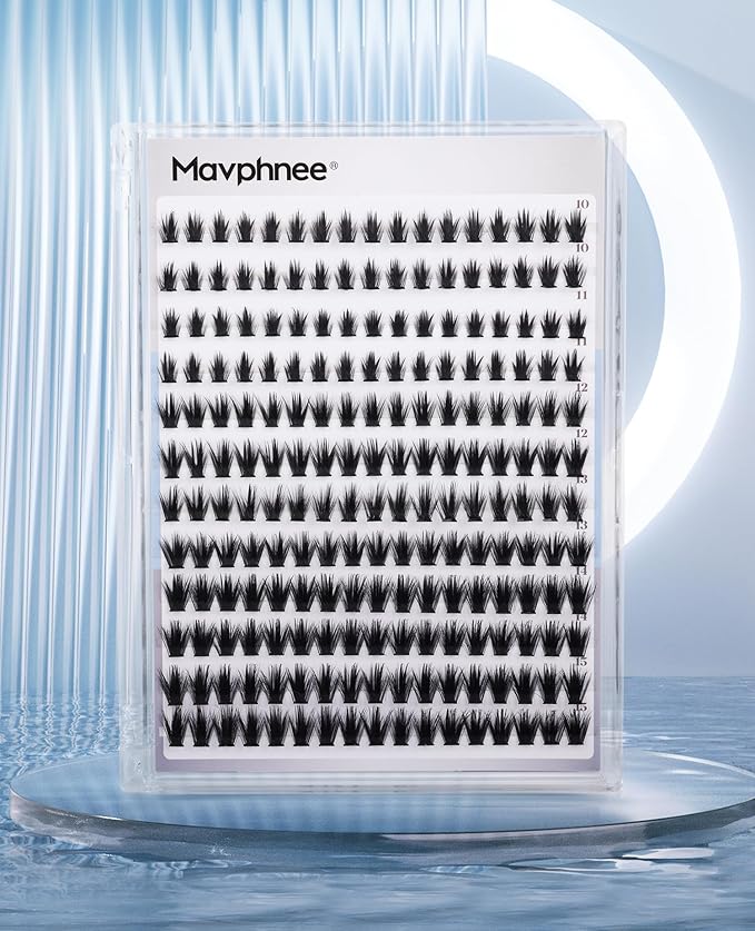 Natural Hybrid Lash Clusters 10-15MM Cluster Lashes Fluffy Eyelash Extensions Wispy Faux Mink Lashes Clusters Soft Individual Lashes 204Pcs Eyelash Clusters D Curve DIY Lashes Clusters