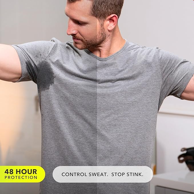 SweatBlock Clinical Strength Deodorant Antiperspirant for Men and Women Sandalwood & Amber Scent 48 Hour Protection Against Sweat and Odor Designed for High Heat and Stress Long-Lasting Freshness