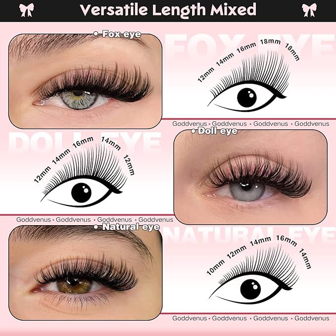 Lash Clusters Wispy Eyelash Clusters Fluffy Lashes Clusters Cute D Curl Cluster Eyelash Extensions with Soft Cotton Band Cluster Lashes 10-18mm Eyelashes Clusters for DIY Lash Extension