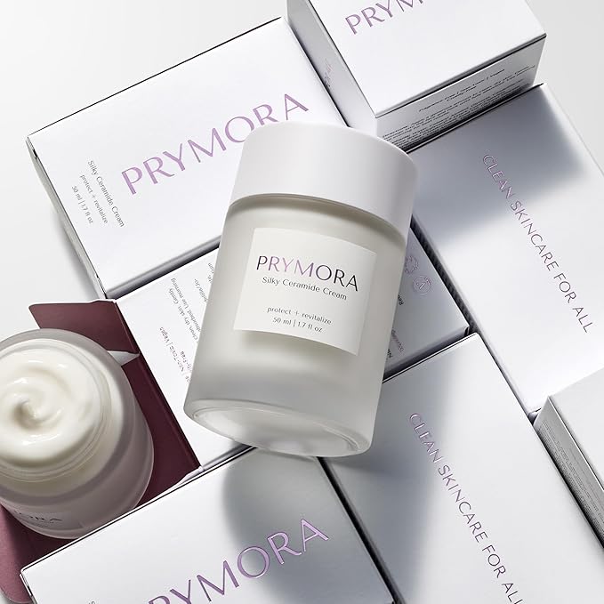 PRYMORA Silky Ceramide Cream | Protect + Revitalize | Restores Skin Barrier & Hydrates, Peptides & Glow-Boosting Nutrients | Fragrance-Free