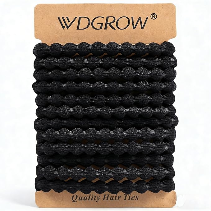 Large Hair Ties for Men and Women,Girls,Boys, Thick Ponytail Holders For Daily Use, 12 Packs,Durable,No Tangle,No damage (black)