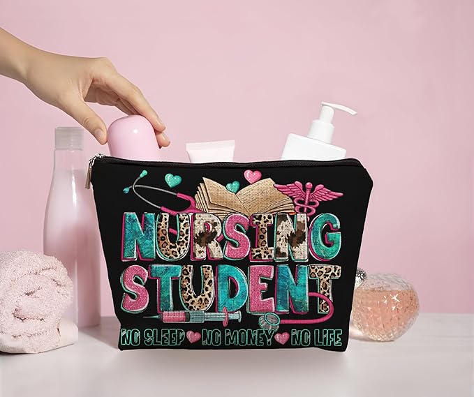uinwk Nursing Student Makeup Bag, Nursing Student Gifts, Nursing Student Essentials, Future Nurse Gifts, Nurse Appreciation Gifts, Nurse Accessories, Nurse Graduation Gifts Cosmetic Bag Makeup Pouch