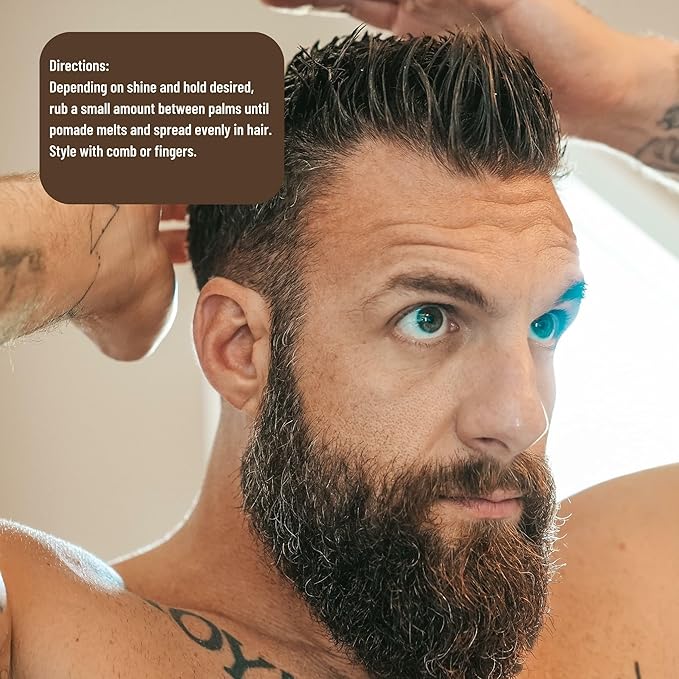 Johnny Slicks Oil Based Pomade | Organic Hair Styling for Men, Low to Medium Hold | Promotes Healthy Hair Growth & Helps Hydrate Dry Skin, (Original, 4 Ounce) Veteran Owned, USA Made.