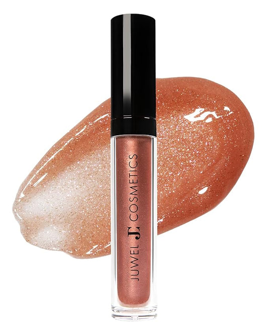 Juwel Cosmetics Ultra Lip Gloss, Gloss for Dry Lips, High Shine, Smooth Finish Moisturizing Lip Gloss with Beeswax, Castor Oil and Vitamin E, Vegan, Talc-free, Dazed