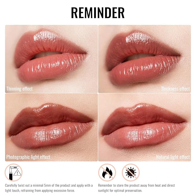 Oulac Moisturizing Shine Red Lipstick for Women, 2 in 1 Tinted Lip Balm, Hydrated Juicy and Glossy Lip Color for Dry, Cracked and Chapped Lips, Vegan 2.2g/0.07oz (02) | Moisturizing, Tinted Lip Balm