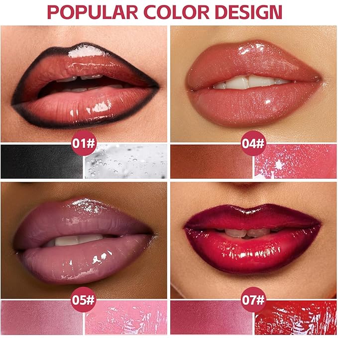 2-in-1 Matte Lip Liner Pencil and Lip Gloss Set, Double-ended Plumping Lip Oil Set for Women, 12H Long-Lasting & Waterproof Lipstick 2Pcs