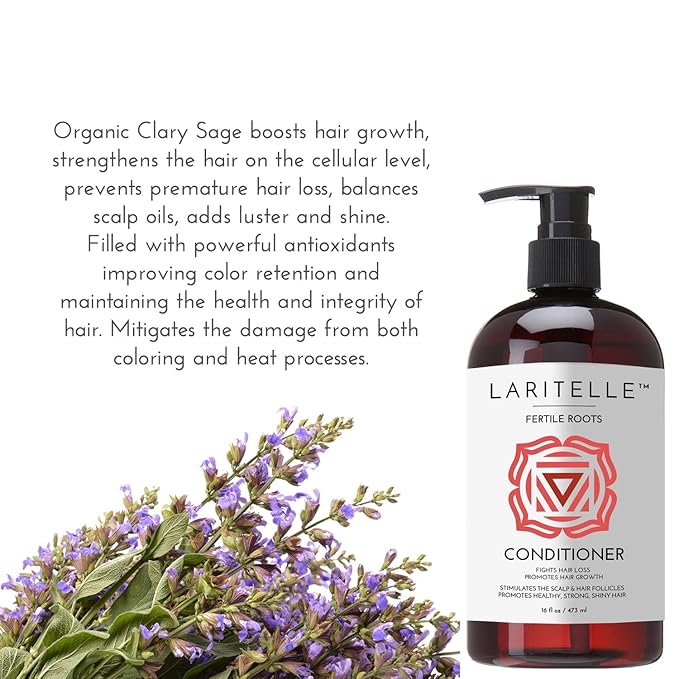 Laritelle Organic Anti-Thinning Conditioner – Fertile Roots – 16 oz – Follicle-Reviving, Growth-Boosting Organic Formula for Thicker, Fuller Hair – Made in USA