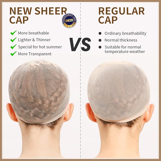 Teenitor 20PCS Wig Caps, Stretchy Thin and Transparent Wig Cap, Breathable Wig Cap for Lace Front Wig, Invisible Stocking Caps for Wigs, Bald Cap for Wig, Beige