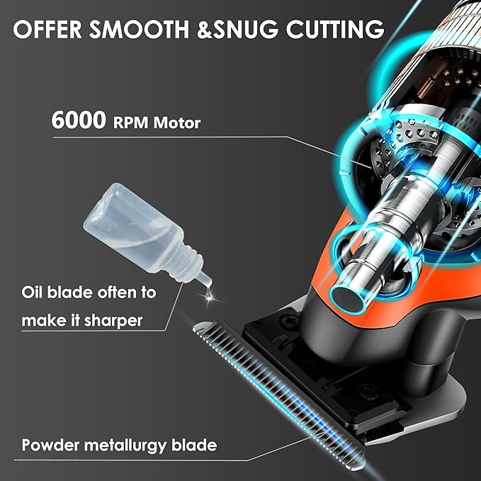 KEMEI 2293 Professional Hair/Beard Trimmer for Men Zero Gapped Hair Clippers for Barber with T Blade, Rechargeable, Cordless
