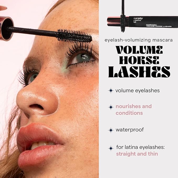 SARELLY Horse Lashes Mascara | Waterproof | Volumizing & Lengthening | Lash-Conditioning | Vegan & Cruelty-Free | Black