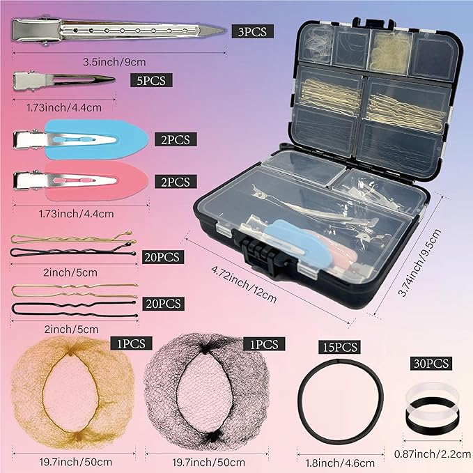 Hair Accessories Kit, 160Pcs Hair Clips for Women Girls Dance Ballet Cheerleading Travel with Storage Box