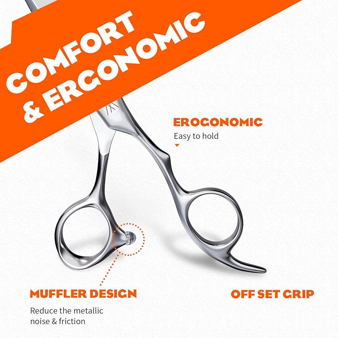 Sirabe HIGH-END Professional Hair Cutting Scissors Thinning Shears Set-Ultra Sharp Blades for Precise Cut - Barber Haircut Scissors Hairdressing Texturizing Hair Shears Kit for Salon Hairstyling Home