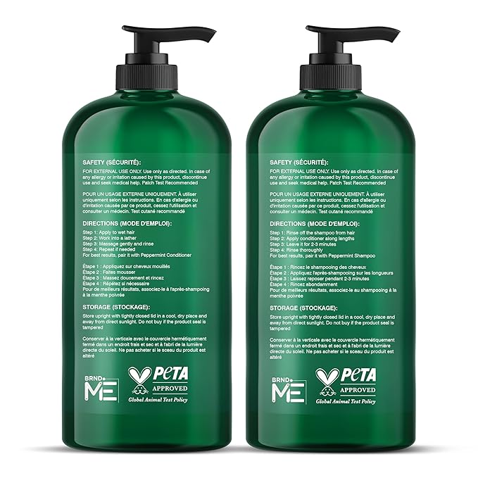 Botanic Hearth Peppermint Oil Shampoo And Conditioner Set | Hair Blooming Formula With Keratin | Fights Hair Loss | Sulfate Free For Men And Women | 16 Fl Oz X 2