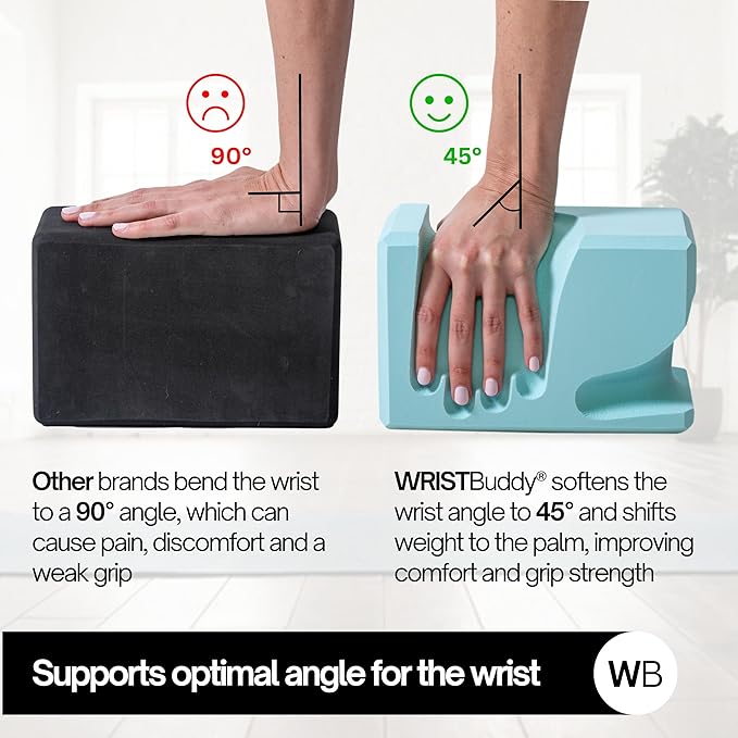 WRISTBuddy® Yoga Blocks 2-Pack (Left + Right) — Ergonomic, Hand-Shaped EVA Blocks for Wrist Relief & Better Grip | Doctor-Designed Support for Yoga, Pilates, Handstands, Push-Ups & Rehab