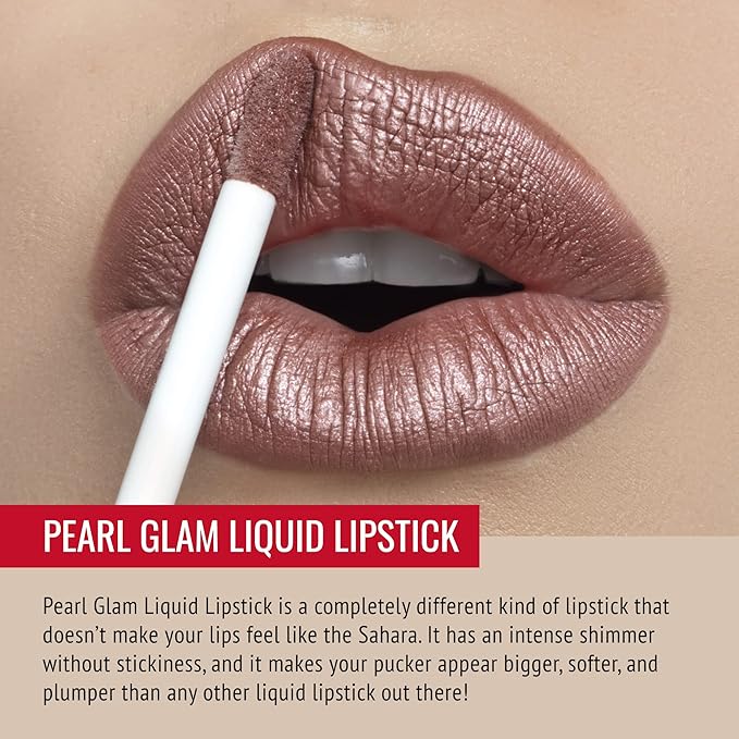 Runway Rogue ‘Soft Light’ Dark-Pink Pearl Glam Shimmer Long Wear Liquid Lipstick Bundle with ‘Trendsetter’ Soft-Mocha Designer Liner Lip Liner