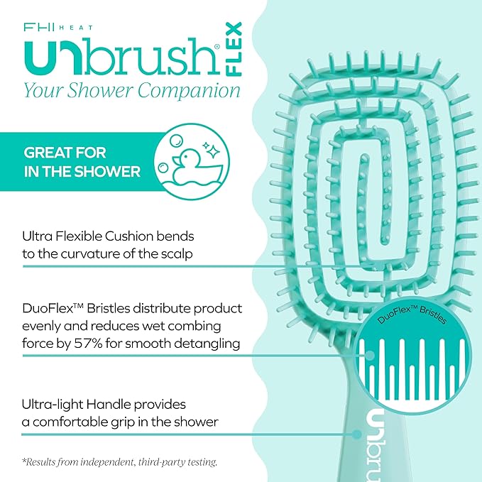 FHI Heat UNbrush Flex Detangling Hair Brush - Teal