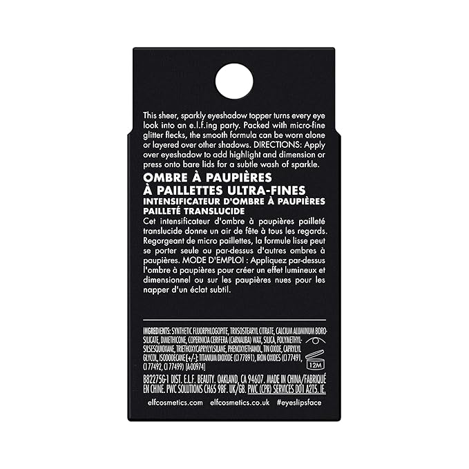 e.l.f. Fine As Fleck Glitter Eyeshadow, Long-Lasting Sheer Eye Makeup With A Shimmer Finish, Soft, Smooth Formula, Vegan & Cruelty-Free, Tan-talize