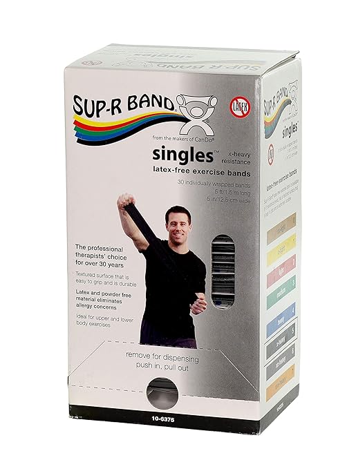 CanDo 10-6375 Sup-R Band Latex-Free Exercise Band 5' Length, 30