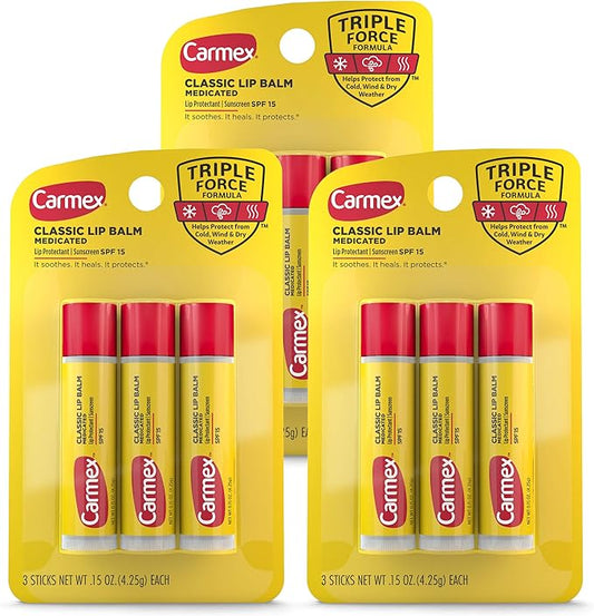 Carmex Classic Medicated Lip Balm Sticks, Lips,