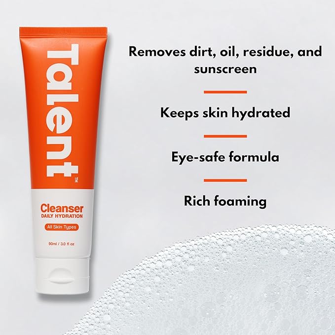 Talent Men's Daily Hydration Cleanser – Korean Skincare, EWG Verified, Fragrance-Free, Non-Stripping Face Wash with Antioxidants, 3.0 fl oz