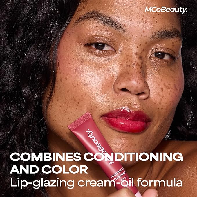 MCoBeauty - Peptide Lip Treatment - Fairy Floss - Sheer Pink Shade - High Gloss Peptide Lip Balm & Plumper with Shea Butter - Hydrating Conditioning Lip Glaze for Soft Smooth Lips - Cruelty Free