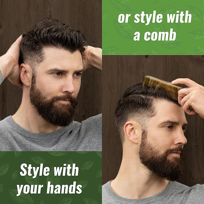 Men’s Fiber Hair Cream - Classic Hair Styling Product with Medium Hold & Shine for Modern and Classic Hairstyles - No Artificial Fragrance - For All Hair Types - Easy to Wash Out - 4 oz