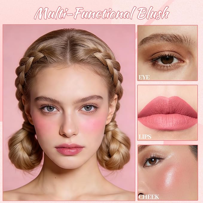 8 Colors Face Matte Blush Palette, Highlight and Contour Blusher Facial Cheek Contour Makeup Pallet, Women Natural Nude Makeup Brighten Skin Tone Portable Makeup Blush(8 Colors Blush Palette)