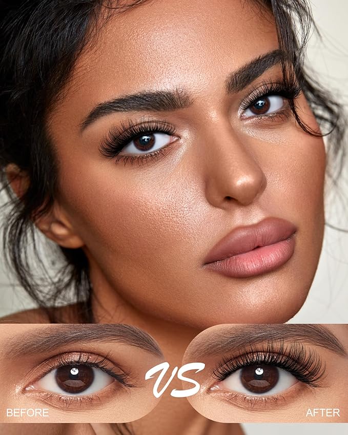 Magic Lash Clusters Natural 8-18mm Slightly Volume Wispy & Spikes Eyelash Clusters Extension Kit D Curl Individual DIY False Eyelash Extension Fake Eye Lashes With Wide & Thin Invisible Lash Band