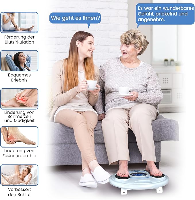 Creliver EMS Foot Massager for Neuropathy, NMES Foot Stmulator with 25 Modes 99 Intensities, Feet Circulation Stimulator for Neuropathy, Plantar Fasciitis, Gifts for Mom Dad