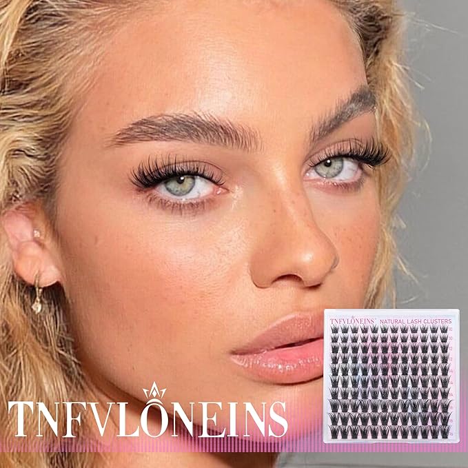 TNFVLONEINS Eyelash Clusters Wispy Cluster Eyelash Extensions Natural Lash Clusters C Curl Individual Lashes Fluffy Eye Lash Clusters Soft Lash Extension Fake Eyelashes