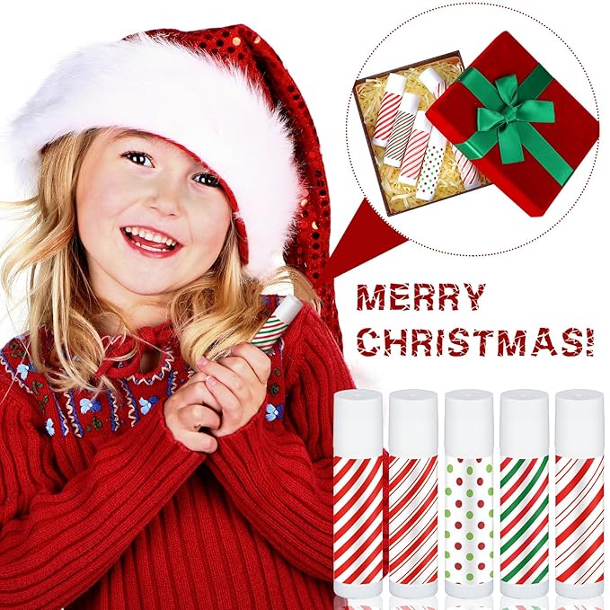50 Pcs Christmas Peppermint Lip Balms Supplies