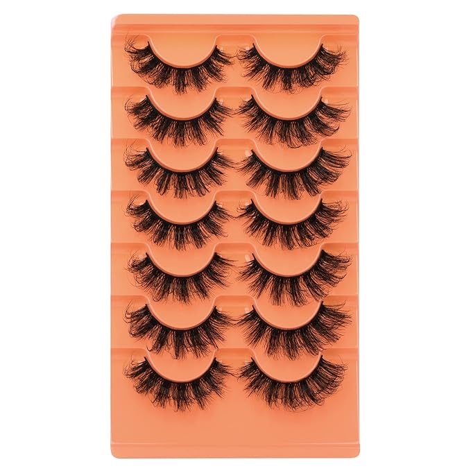 Mink Lashes Fluffy Dramatic Full False Eyelashes Volume Wispy Bushy 18MM Thick Fake Lashes Look Like Eyelash Extensions Pestañas7 Pairs Pack by JIMIRE