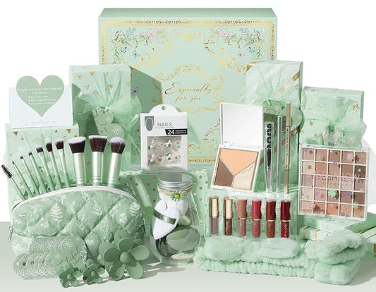 Teen Girl Gifts Trendy Stuff, 10 Positive Affirmation Cards & Empowering Challenges to Unlock 10 Wrapped Makeup Gift Set Motivational Birthday Valentines Day Gift Basket for Tween & Teenage Girls