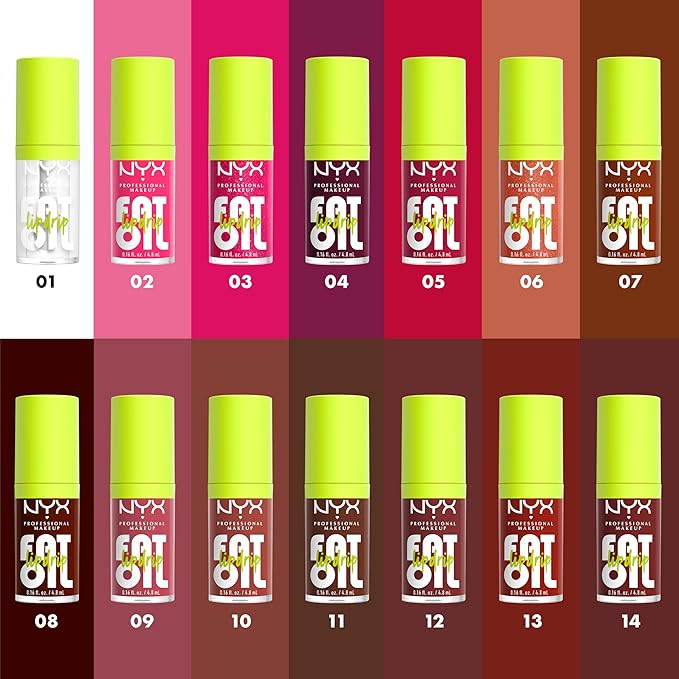 NYX PROFESSIONAL MAKEUP Fat Oil Lip Drip, Moisturizing Lip Oil Gloss, Vegan Tinted Formula, Up to 12 HR Hydration - Status Update (Rich Chocolate)