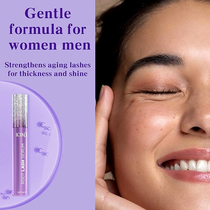 ICIKOL Eyelash Growth Serum, Advanced Lash Enhancing Treatment - Peptide & Vitamin Formula for Longger, Thicker and Fuller Looking Lashes, Vegan & Cruelty - Free for Sensitive Eyes, 8mL/ 0.27 fl oz