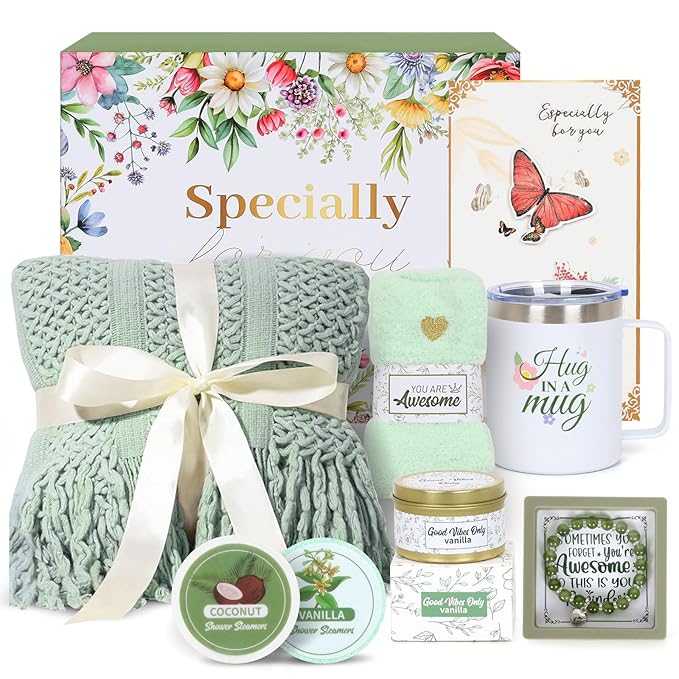 Valentines Day Gifts for Her - Spa & Self Care Gift Basket for Women, Wife, Girlfriend - Romantic Pampering Box for Relaxation, Birthday, Thinking of You