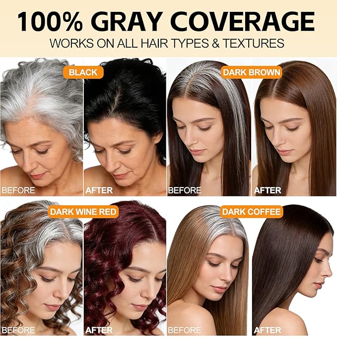 Hair Dye, Hair Dye Shampoo for Women & Men, Color Shampoo Hair Dye 16.9 Fl Oz, Safe and Natural Champu Para Canas (Black)