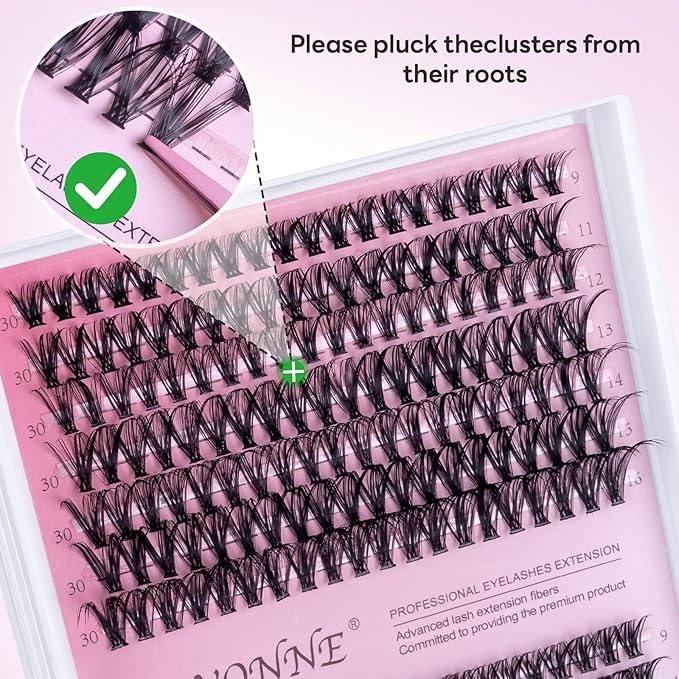 DIY Eyelash Extensions Kit - 280 Pcs Individual 30D & 40D Lashes (9-16mm) with Glue, Bond & Seal, Tweezers - Professional, Natural Look, Easy to Apply at Home
