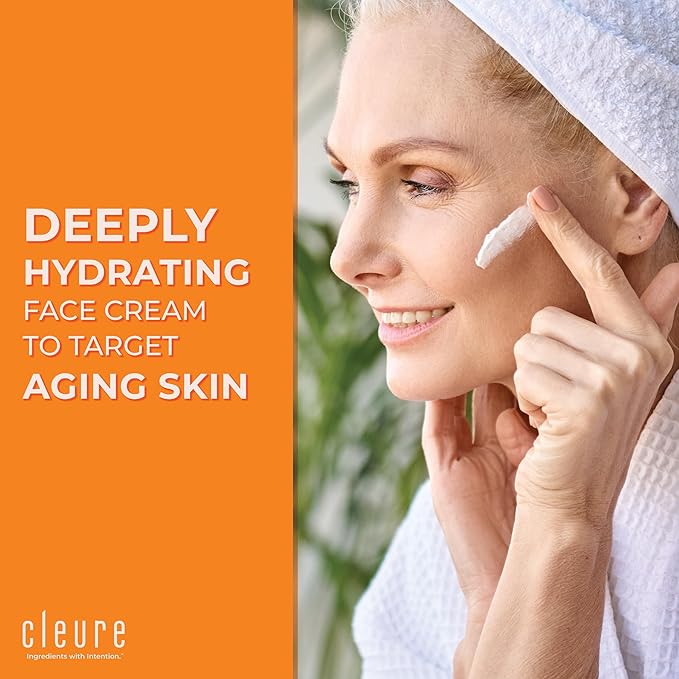 Cleure Hyaluronic Acid & Shea Butter Anti-Aging Night Cream for Sensitive Skin, Gluten, Salicylate, Paraben & Fragrance Free (2 oz, Pack of 2)