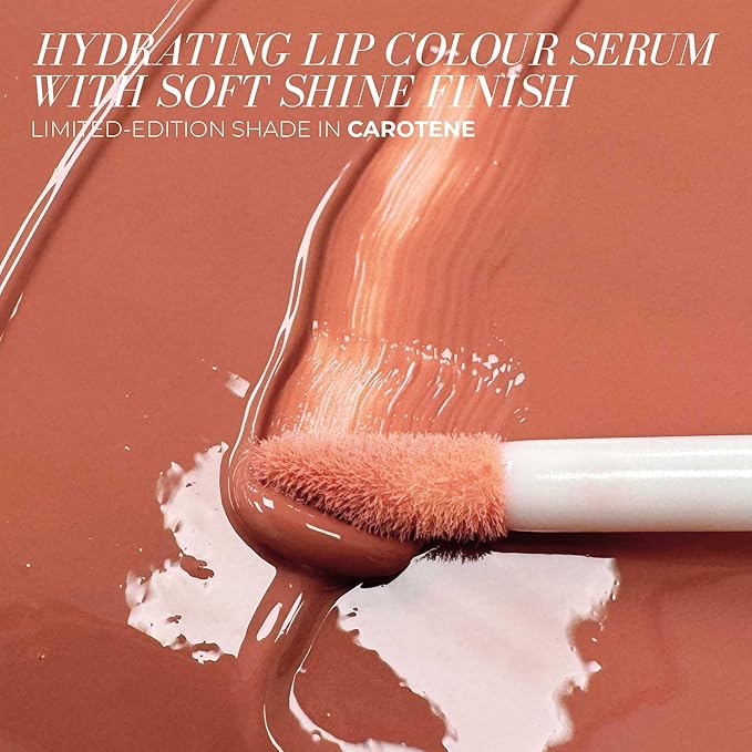 FITGLOW Beauty Lip Colour Serum | Hydrating Lip Gloss | Plumping Anti-Aging Lip Treatment | Natural Shine with Pomegranate Sterols & Collagen | Buildable Color for Dry Chapped Lips | Carotene - 10g