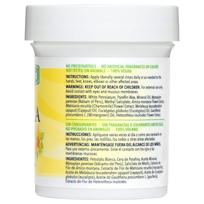 De La Cruz Arnica Salve - Foot Cream for Dry Cracked Heels and Feet - Moisturizing Hand Salve for Dried Hands - 24 Hour Moisture Foot Cream for Dry Cracked Feet and Rough Skin - (2 Ounces - 5 Jars)