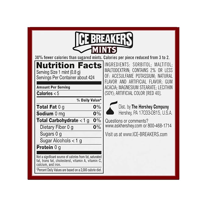 Ice Breakers Cinnamon Sugar Free Mints Tins, 1.5 oz (8 Count)