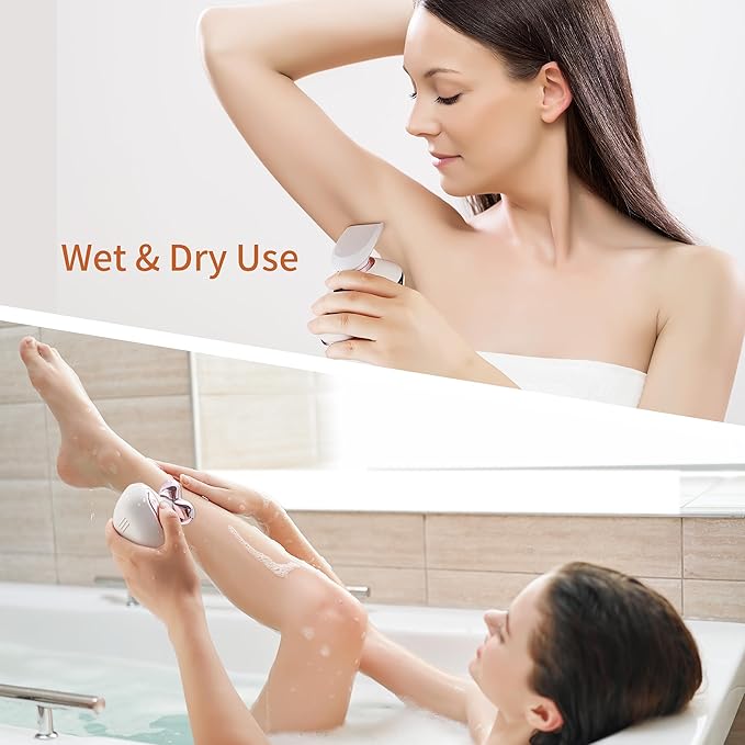 Women's Electric Razors for Women Legs Pubic Facial Hair Removal 2 in 1 Womens Electric Shaver for Women,Bikini Trimmer for Lady,Waterproof (5D)