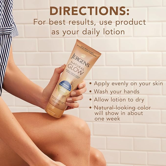 Jergens Natural Gradual Glow Bundle Pack: Daily Moisturizer +Firming 7.5fl oz and SPF20 Face Moisturizer 2fl oz, Fair to Medium