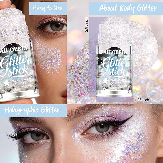 Rainbow Body Glitter Gel, Singer Concerts Body Glitter for Face Body Hair, Chameleon Color Changing Glitter Gel for Rave Party Mermaid Sequins Festival Accessories Shimmer Makeup #10