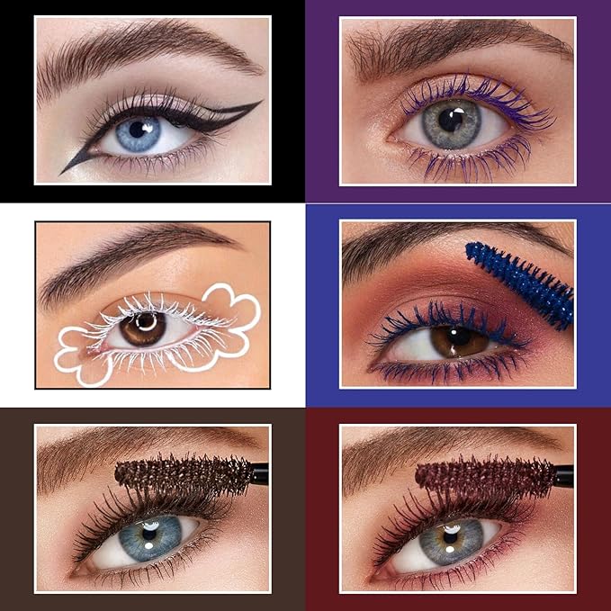 UCANBE Brown Mascara and Liquid Eyeliner Set, Waterproof Colored Eye Makeup Duo - Enhance Your Gaze with Natural Lasting Lift & Curl for Lashes and Pigmented Smudge-Proof Eye Liner