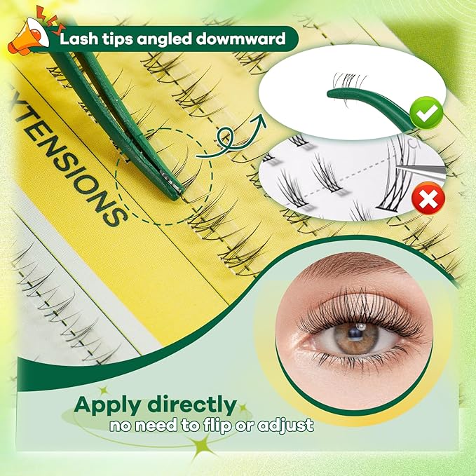 KEYYOU Bottom Lash Clusters DIY Eyelash Extensions 3 Styles Lower Lashes Wispy Bottom Individual Lashes 5-7mm Natural Thin Band Eyelash Clusters (Bare)