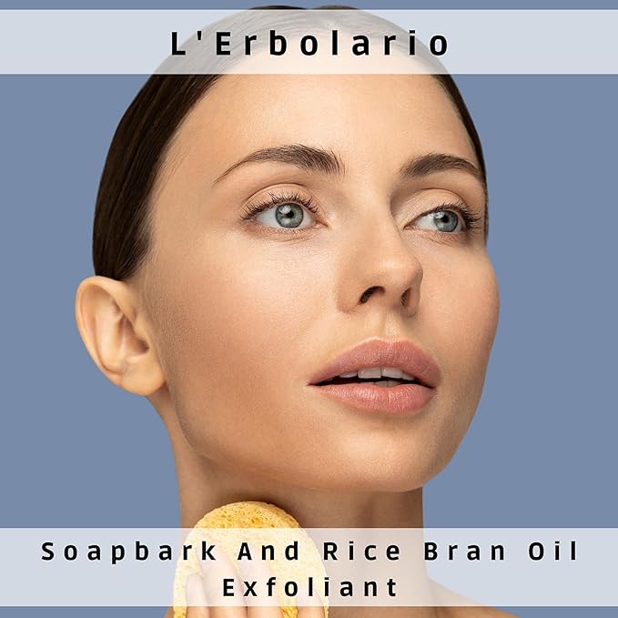 L'Erbolario Soapbark And Rice Bran Oil Exfoliant - With Smoothing Microgranules - Removes All Impurities And Dead Skin Cells - Refines Skin Texture - Leaves Face Soft And Velvety - 2.5 Oz Cleanser