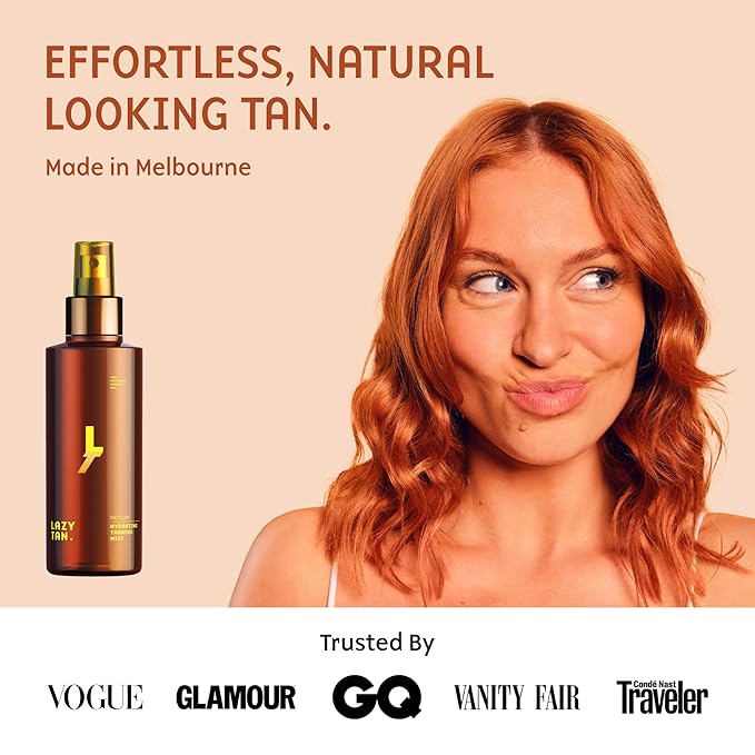 Lazy Tan Face Tan Mist - Self Tanning Mist, Waterproof, Effortless and Natural Looking, Gradual Sun Kissed Glow, Suitable for Face and Body, Hydrating Moisturiser with Vitamin C and Vitamin E